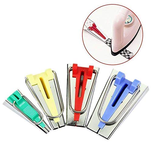 Bias Tape Makers - bias Tape Maker kit with Wooden awl,Bead Needles,Sewing Clips,Soft Ruler,Adjustable Binding Presser Foot-Simplicity bias Tape Maker Set,Love sew bias Tape Maker kit (A1)