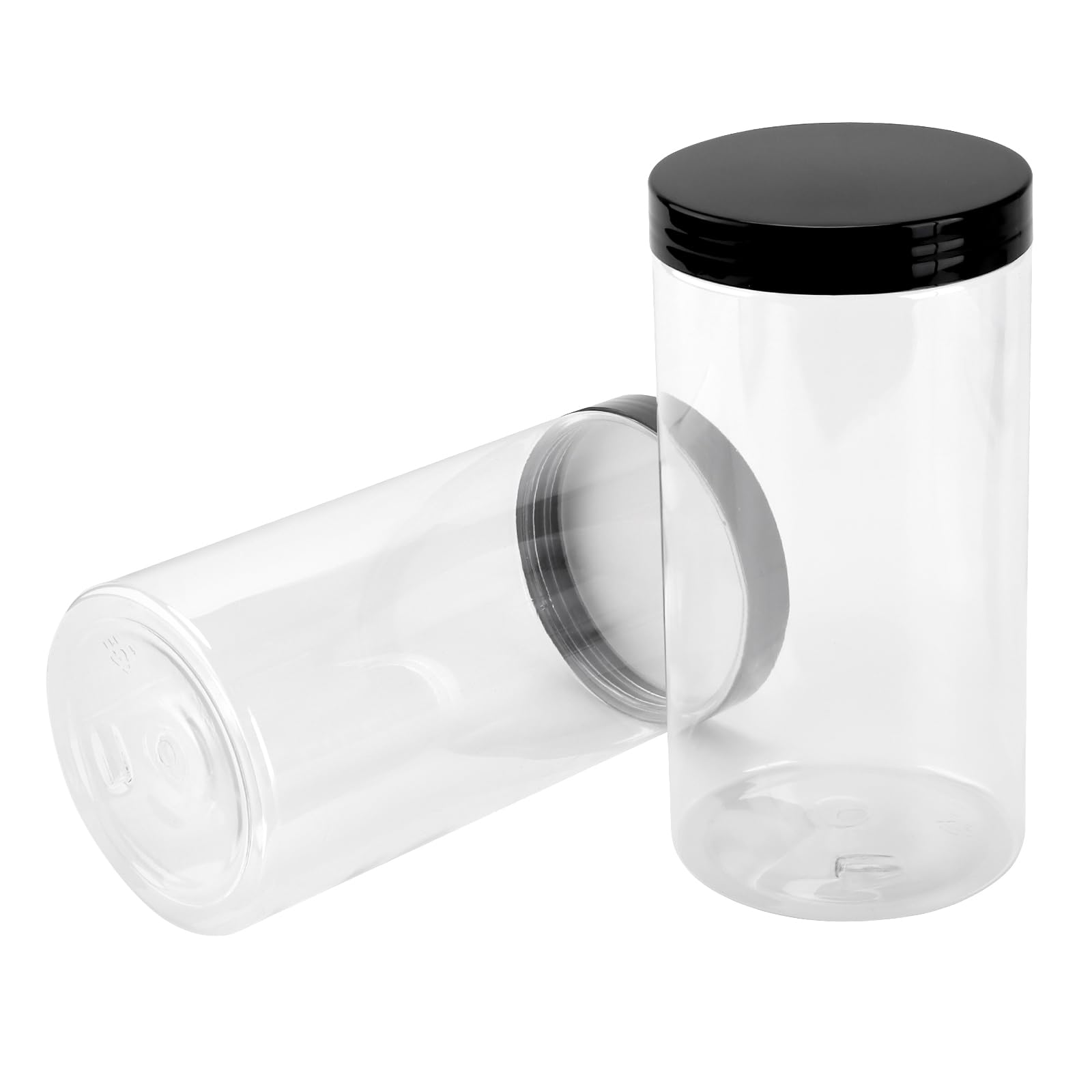ZOENHOU Set di 12 Contenitori Ermetici per Alimenti da 1000 ml, Barattoli in Plastica Trasparente con Coperchio a Vite, Bocca Larga, 17,7 x 9,2 cm
