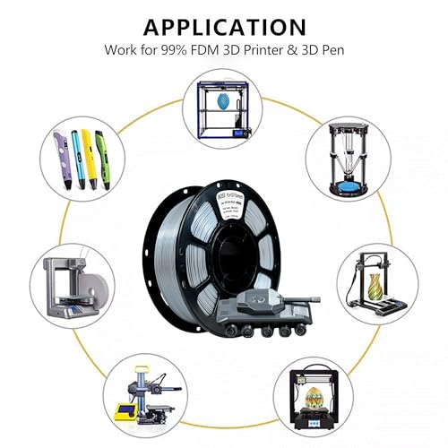 Image of iBOSS Silk PLA Plus Filament 1.75mm Dual Color Black Silver 1KG, Shiny 3D Printer Filament Dimensional Accuracy + /- 0.05mm, 1kg Spool(2.2lbs) Fits for Most FDM 3D Printers(Silk Black Silver)