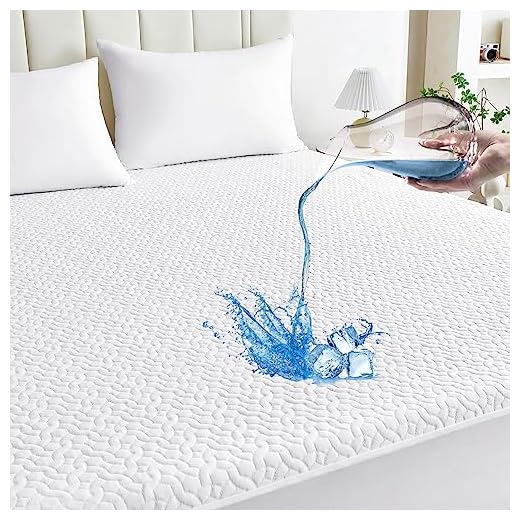 Mooreeke Premium 100% Waterproof Cooling Mattress Protector Queen Size Tencel Breathable Mattress Pad, Deep Pocket Fitted Mattress Cover Smooth Noiseless Soft Cooler Than Bamboo & Machine Washable