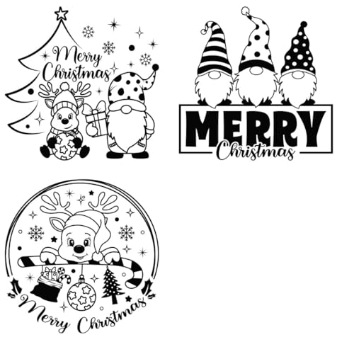 Merry Christmas Watercolor Iron On Transfers - Heat Transfer Vinyl Iron On Decals Patches Design - Iron On Stickers T-Shirts Clothing Hats Pillows Backpacks for Women Crafts (P2)