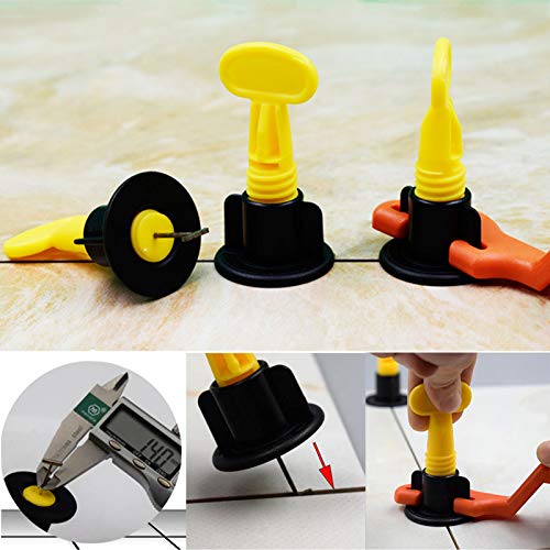 100pcs CN-ZF Ceramic Tile Leveler +200pcs Cross Spacers(1/16” and 5/64”) in Total for Floor and Wall Construction Tools, Reusable Tile Leveling