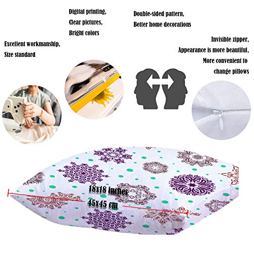 Batmerry Merry Christmas Theme Decorative Pillow Covers 18 x 18 inch,Poinsettia Holly Pine Merry Christmas Double Sided Throw Pillow Covers Sofa Cushion Cover Lumbar Pillowcase - Image 4