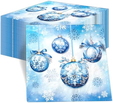 48pcs Blue Christmas Party Decoration Merry Christmas Hanging Bal...