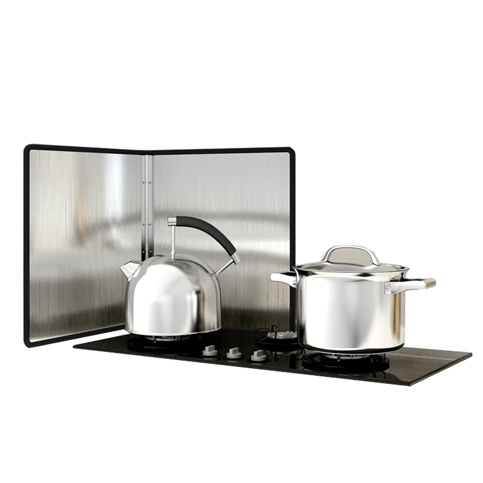 NIUSABOU FoldableOil Splatter Screens, Foldable Stainless Steel Splatter Guard For Stove Multiple Sizes 2 Sides 3 4(2,Sides 45x45x45cm)