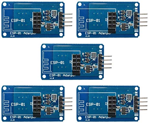 ICQUANZX 5 Pezzi Wireless WiFi ESP8266 ESP01 3.3 V 5 V ESP-01 Adattatore scheda di modulo seriale per Arduino