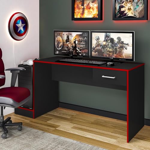 Mesa para jogos online GAMER cor Preto/Vermelho - Artely