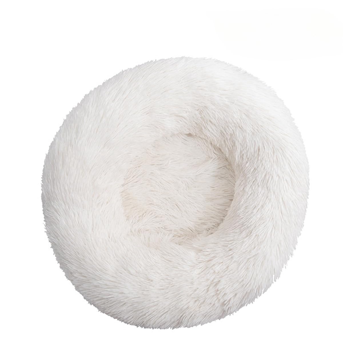 Xisnuient Dog Cat Donut Bed Soft Comfy Plush Puppy Kitten Cuddler Round Bed Anti-Slip Bottom Orthopedic Dog Beds Gift for Small Dogs and Cats (100cm,White)