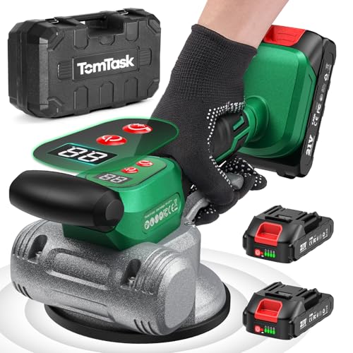 TomTask Tile Vibration Tool Cordless, 2 x 2.0Ah Batteries(6 Hours Lasting), 12 Adjustment Levels,...