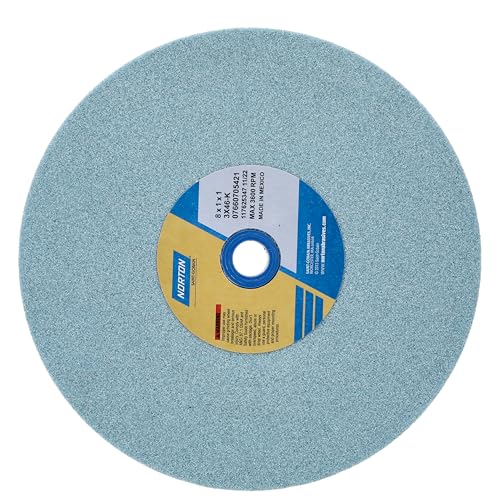 Norton Premium Blue Bench and Pedestal Wheel-accommodate numerous Arbor Hole Sizes, 8 Inch, 46 Grit