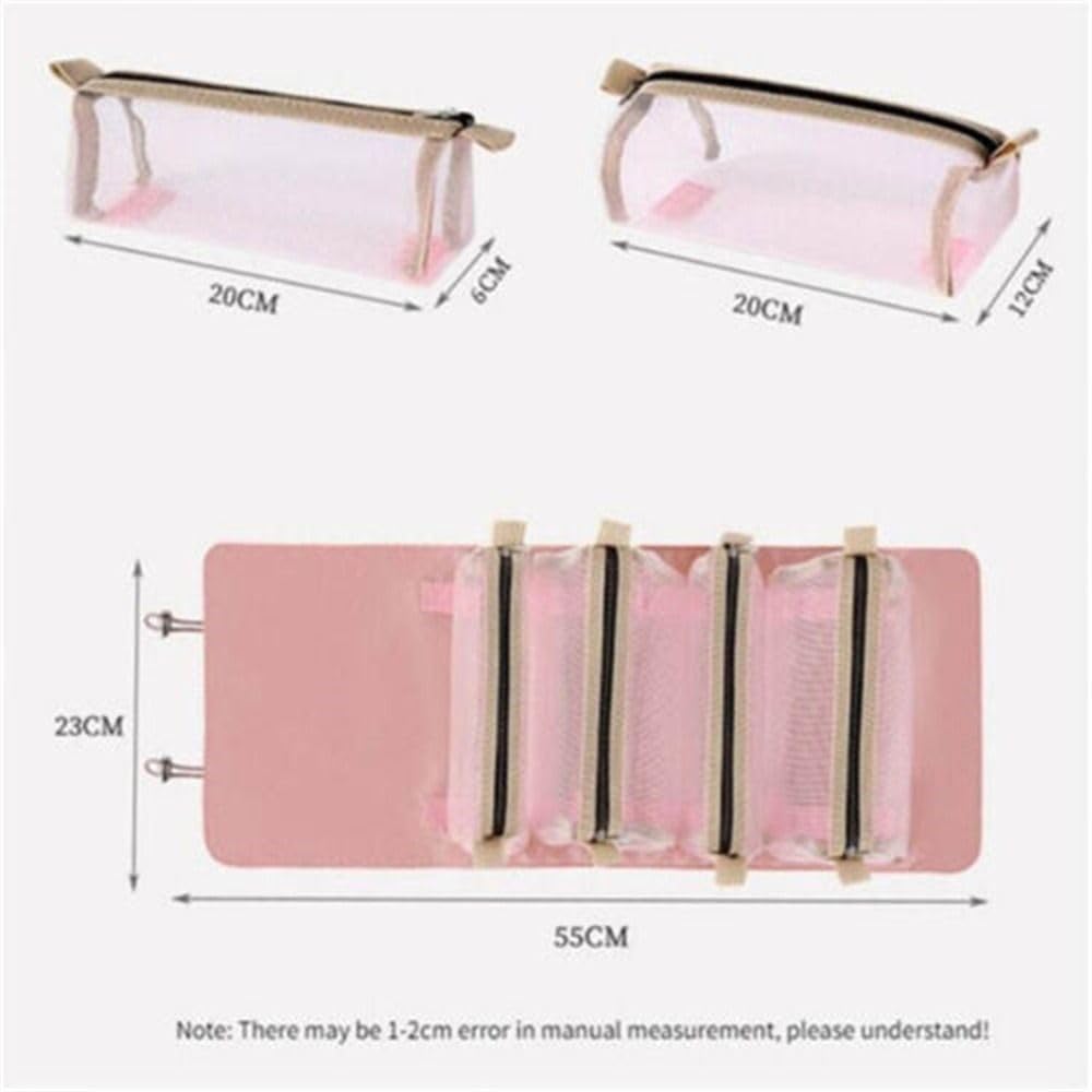 Borsa da Toilette Multifunzione, Organizer da Viaggio Arrotolabile per Cosmetici, Beauty Case, Pochette da Toilette da Appendere, Astuccio per Il Trucco
