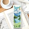 INFUNLY 6 Pcs Animal Silhouettes Cross Stitch Bookmark Kit for Adults Landscape Embroidery Bookmarks Kits with Instructions Floss Needles Felt Backing for Readers Writers Gift #4