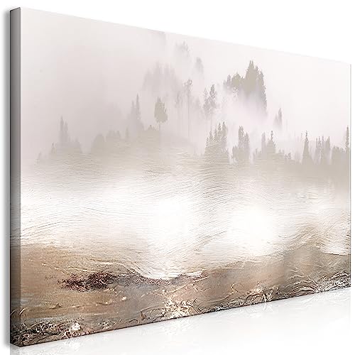 artgeist Acoustic Canvas Wall Art Canvas Wall Art Print Forest 53x18 in - 1pcs Picture with Foam Sound Print Artwork Room Acoustics Soundproofing Nature Landscape Tree Abstract c-A-10120-b-a