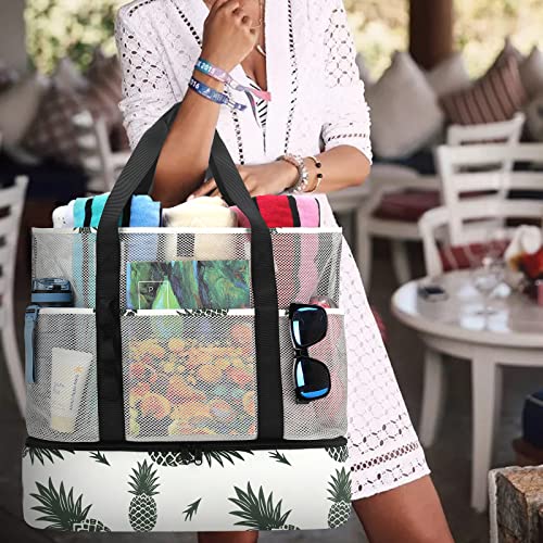 Image of Beach Bag with Cooler,Mesh Beach Bags for Women Sandproof for Pool and Swimming Travel Daily with Durable 8 Pocket