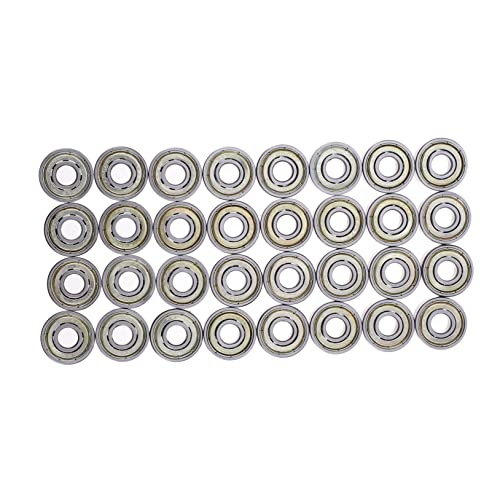 KOMBIUDA Skateboard Scooter Bearings 32pcs Groove Ball Bearings Skate Accessory