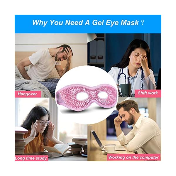 Gel-Beads-Eye-Mask-3D-Sleep-Mask-Cooling-Eye-Mask-Reduce-Puffy-Dark-Circles-Migraines-Headaches-Stress-Relief-3D-Contoured-Cup-Blindfold-Eye-Mask-Ultra-Lightweight-Comfortable-Sleeping-Mask-Gel-Eye-Ma Cooling Eye Mask + 3D Sleep Mask, Cooling Eye Mask Reduce Puffy Dark Circles Migraines Headaches Stress Relief, 3D Contoured Cup Blindfold Eye Mask Ultra Lightweight & Comfortable Sleeping Mask