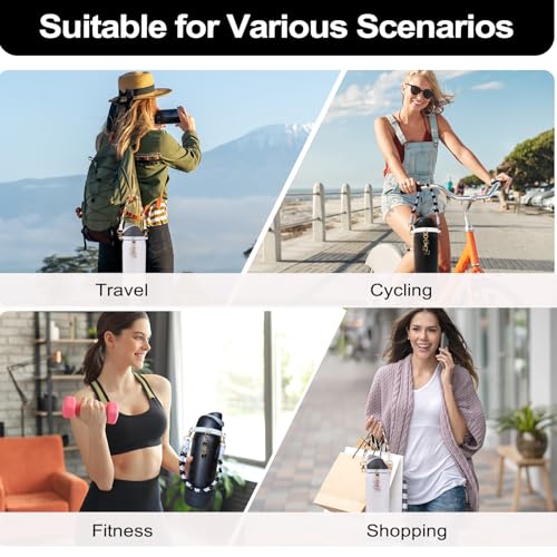 Cup Accessories for Owala Water Bottle 24/32/40oz,Bow Charm、Bow Handle Strap and Water Bottle Boot for Owala Accessories and Stanley Cup Accessories Fits Owala Tumbler, Owala FreeSip (Black, 32oz) — view 6