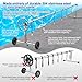 Abimars 14ft Pool Solar Cover Reel with Ball Bearings, 304 Stainless Steel Pool Solar Blanket Reel for Inground Pools, Stainless Steel Tube Prevents Sagging, No Plastic Parts