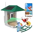 2.5K Smart Bird Feeder with Camera, 5GHz &2.4GHz Birds Watching Camera with AI Identify Bird Species, Outdoor Birds Feeder House with Solar Panel for BirdLovers (Green)