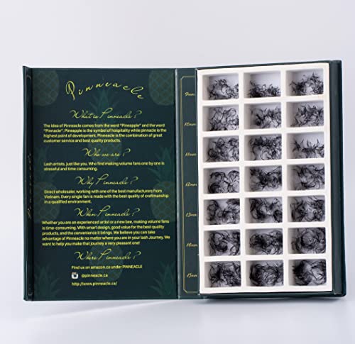 2100 Promade Volume Fans for Professional Eyelash Extensions | 21 in 1 Box | Includes C, CC & D curls in 9-10-11-12-13-14-15mm | Compact lash training kit for beginner lash artists