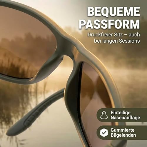 Zite Fishing Polarisationsbrille | Culo | Polbrille Angeln verspiegelt, UV400 & Schwimmfähig | Ultraleichte Angelbrille mit Hardcase & Tasche | Angelbrille polarisiert zum Angeln, Fishing Glasses