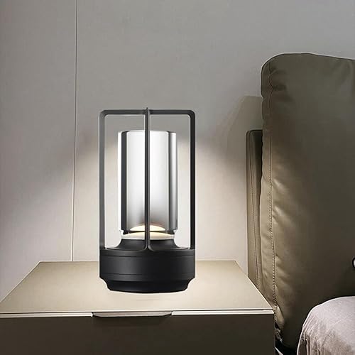 Miniatura 2 de 2600MAh recargable llevó la lámpara de mesa moderna del ajuste táctil de la lámpara de mesa para el restaurante del dormitorio plata