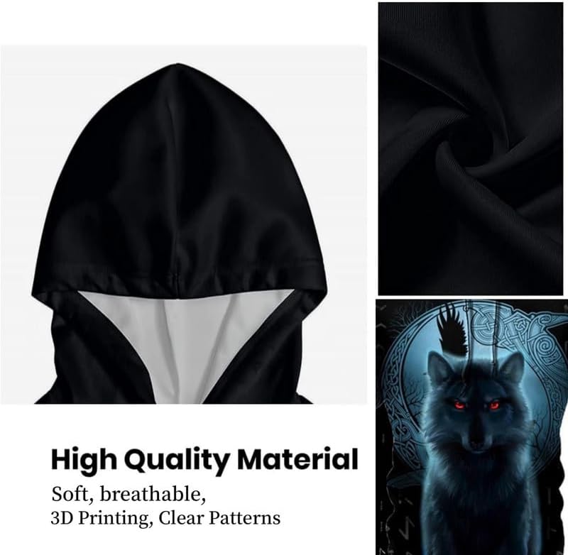 prigridche Wolf & Lion 3D Printed Hoodie Pants Suit Male Autumn Winter Casual Sweashirt Pullover Tracksuit Set - Image 2