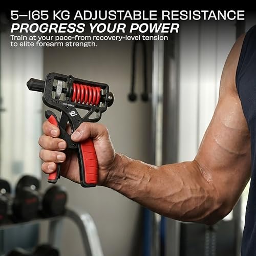 Image of Nivia Xtreme Power Hand Grip, Adjustable Hand Grip, Hand Gripper for Men & Women for Gym Workout, Hand Exercise Heavy Strength Training Equipment for Forearms, Finger Exerciser, 5-165 kg resistance (Red)