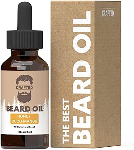 Beard Oil by Crafted Beards - Beard Oil Conditioner - Leave Your Beard Feeling Amazing - All Natural Ingredients - No Residue - Mustache Oil - 1oz - Made in the USA (Honey CoCo Mango)