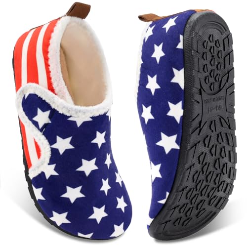 Image of Ibeauti Women Mens House Slippers Lightweight Comfy Barefoot Slipper Socks Rubber Sole House Shoes for Indoor /Outdoor Bedroom Travel