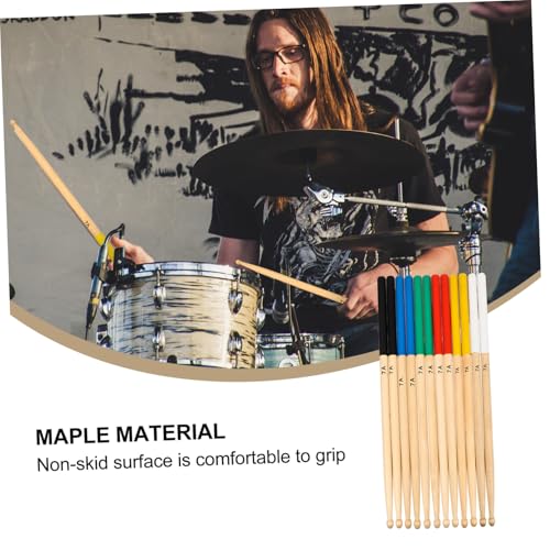 Baquetas electrónicas BESPORTBLE 7A antideslizantes de madera de arce, 6 pares, color beige, para baterías y pads de práctica miniatura 3