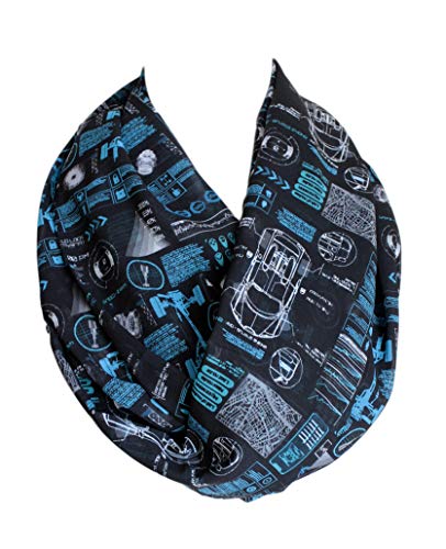 Etwoa Digital Car Graphic Pattern Infinity Circle Scarf