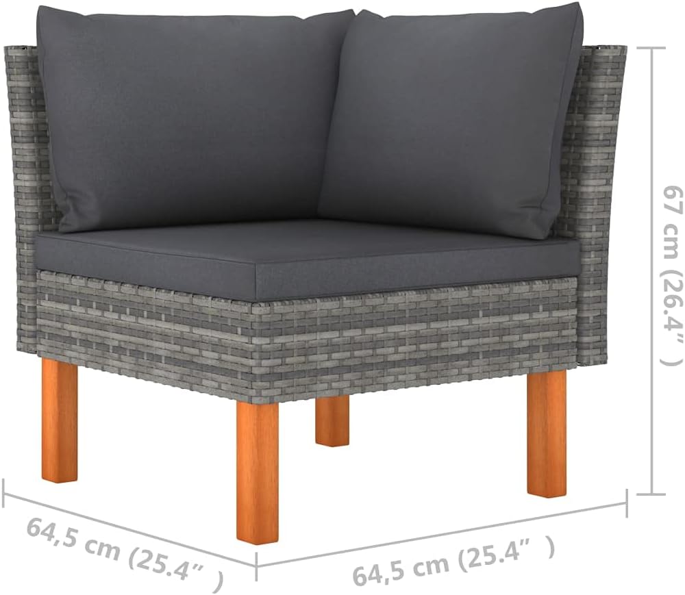 7 Pieces Patio Furniture Set, All-Weather Outdoor Sectional Sofa with Cushions, Manual Weaving PE Wicker Rattan Patio Conversation Set with Footstools, Patio Lounge Set for Garden Backyard Balcony