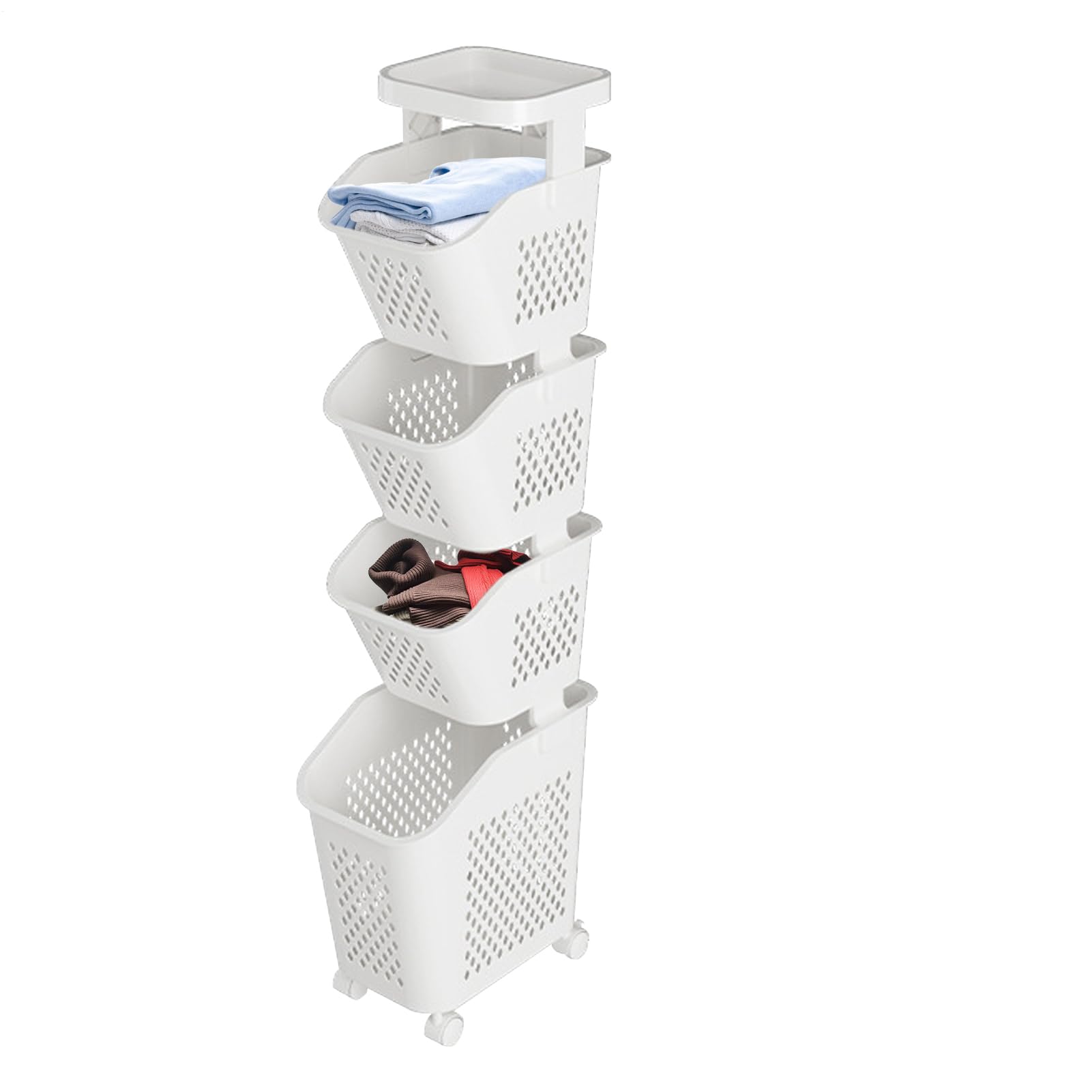 Cesto Portabiancheria Multistrato Cesto Portabiancheria Traspirante | Multilivello Per Organizzazione Domestica, Asciugamani, Biancheria Da , Giocattoli, Libri, Riviste