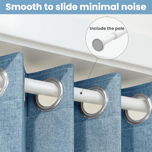 Image of AJAZZ Blackout Accordion Door with Curtain Rods Adjustable 28-63 inch Long, Closet Door Curtain Total Privacy Sound Proof Curtains Suitable for Bedroom Doorway Curtain Set, 1 Pack, W72 x L80 in, Blue