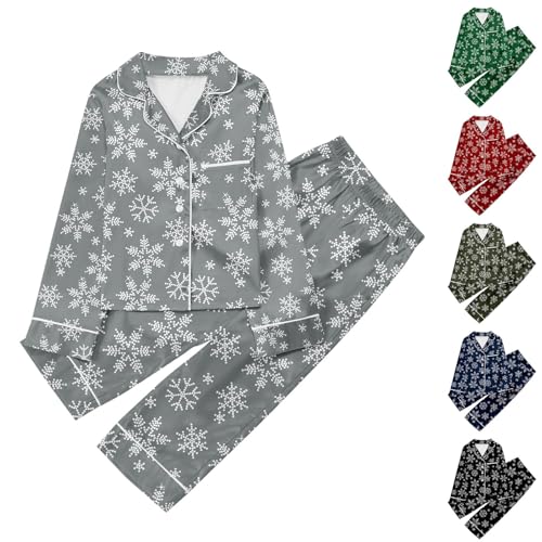 Girls' 2 Pieces Outfit Casual Printed Button Down Lapel Top And Pants Pajamas Set Stylish Summer Soft Outfits2
