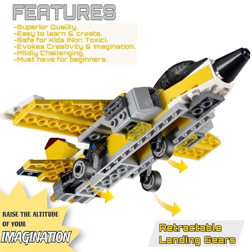 Image of 3-in-1 Architect Series Highway Cruiser Building Block Toy Set - 130 PCS | Airplane & Motorbike DIY STEM Toy for Kids | Educational Interlocking Bricks for Boys & Girls (3 Models in 1)