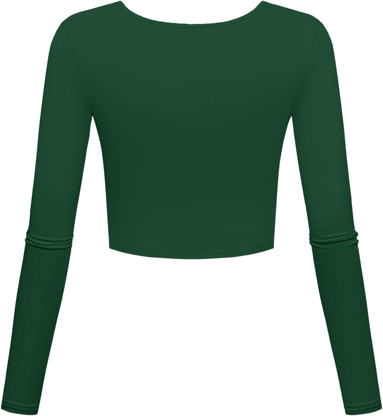 Long Sleeve Crop Tops for Women Workout Basic Clothes Fitted Slim Scoop Neck Cute Yoga Shirts - Image 2