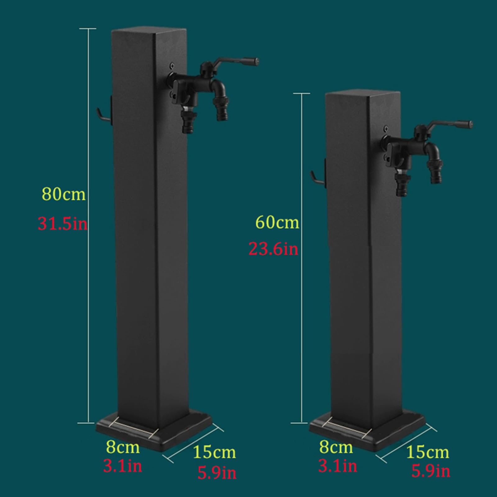 Esta Columna de Agua Vertical para jardín de Acero Inoxidable 304, Soporte de Manguera Independiente Negro con Grifo, Grifo anticongelante para Exteriores, dispensador de Agua, hidrante, fue