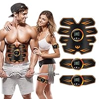 Queath EMS Trainingsgerät, USB Wiederaufladbar Muskelstimulator bauchtrainermit - Bauchmuskeltrainer EMS Elektrische Muskelstimulation, EMS Bauchtrainer