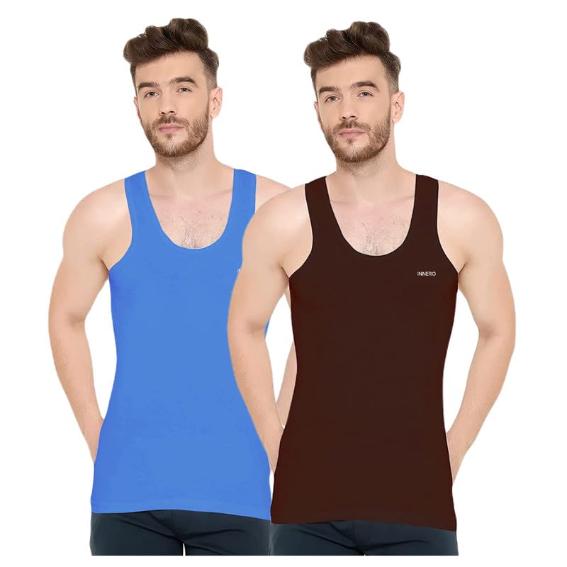 Men's Multicolour Baniyan, Ganji, Undershirt, Cotton Vest for Men-image-9