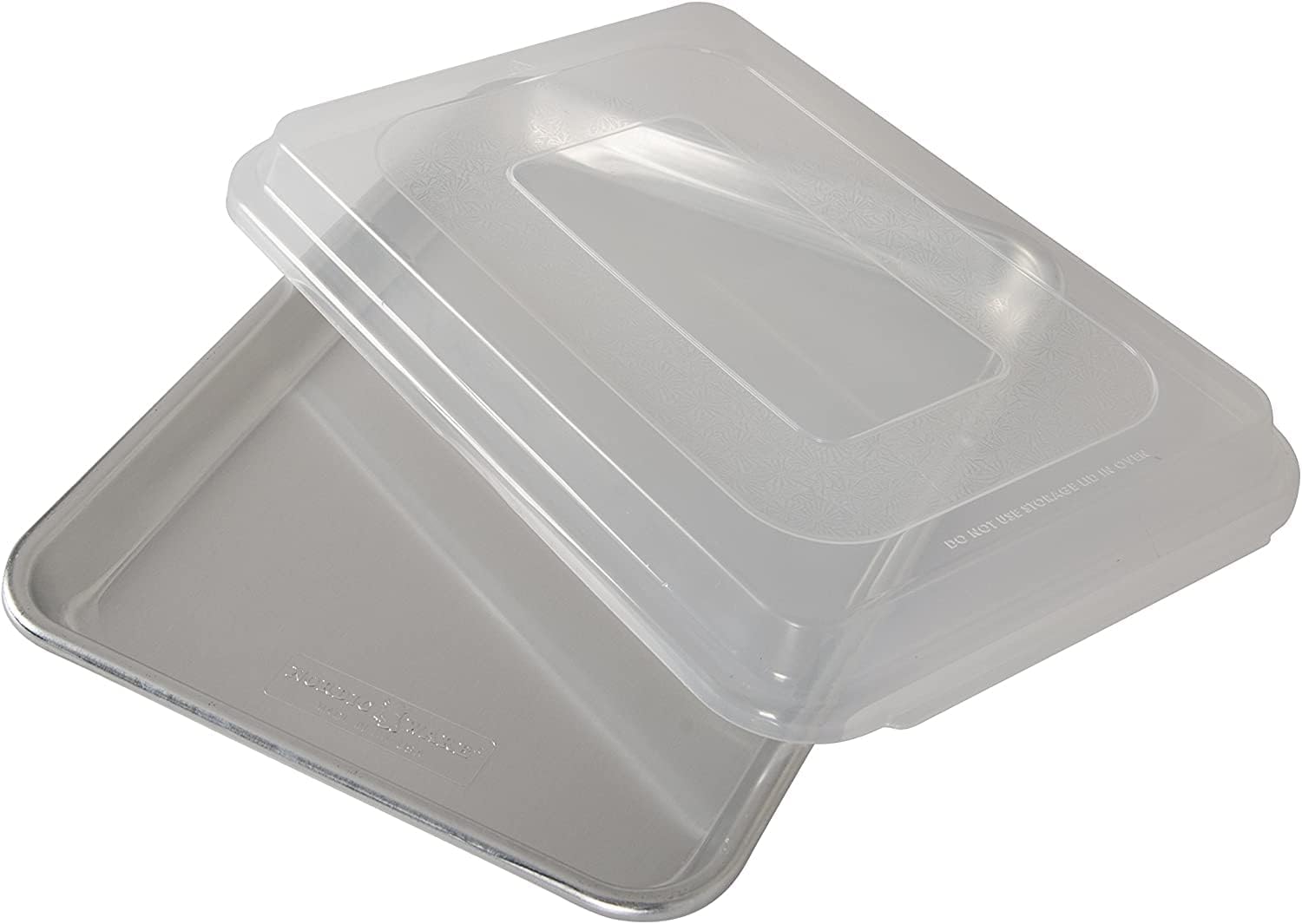 Naturals Baker's Quarter Sheet with Lid, Aluminium Baking Tray, Premium Bakeware To Bake and Reheat Small Meals, Made in the USA, Silver