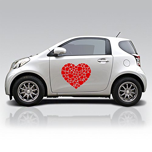 (180 x 159 cm) diseño de corazones con una altura máxima de vinilo adhesivo decorativo para pared con forma de corazón/de estilo romántico con diseño de lámina de decoración de vinilo/Home Love DIY de pareja de tela extraíble incluye + al azar de Vinilo r
