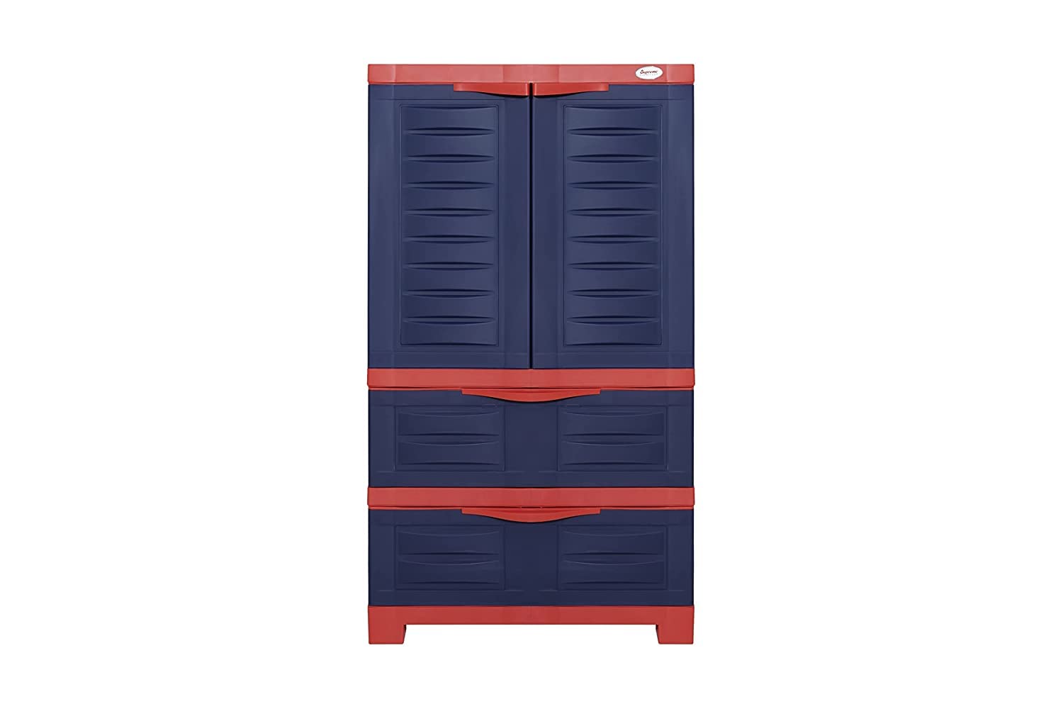 Supreme Furniture Fusion 01 BDR 2 Multipurpose, Waterproof with 1 Cabinets & 2 Drawer Plastic Cupboard/Almirah for Home Living Room, Kids(Medium Size, Coke Red/Blue)(Assembly:-DIY)-image-38