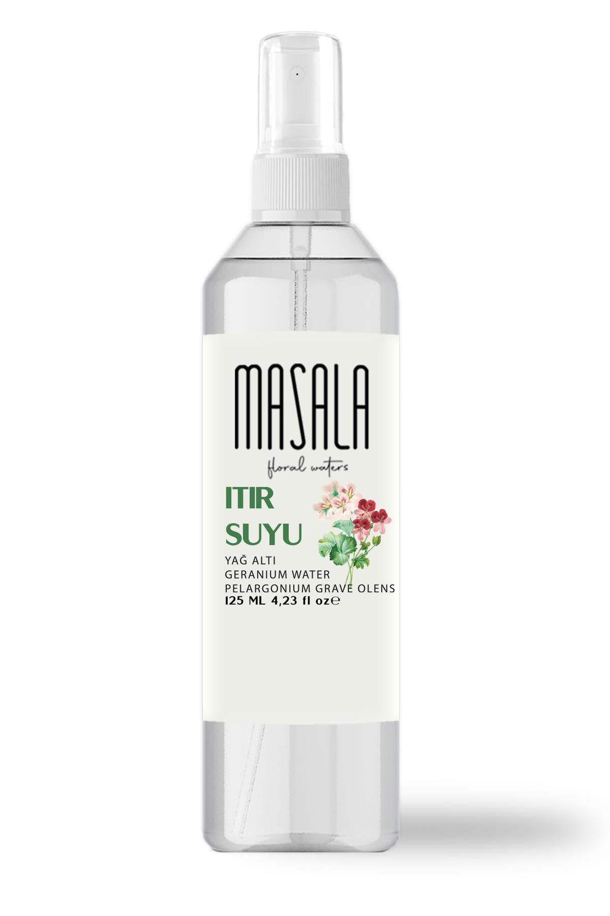 Masala 2 Adet Saf Itır Suyu (Sardunya) 125 ml%100 Doğal Yağlı Hidrosol - Tonik Geranium Floral Water Hydrosol Tonic