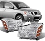 AKKON - For 04-15 Titan Pickup Truck 05-07 Armada Headlights Front Lamps Direct Replacement Pair Left + Right