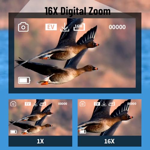 Yosoo Health Gear Caméscope vidéo 4K 48MP DV - Écran TFT rotatif de 2,7" - Zoom numérique 16x - Avec câble USB - Rouge