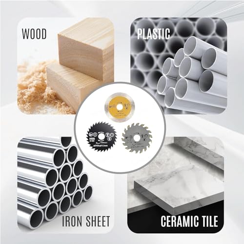 Image of 3pcs /set Mini Circular Saw Blade Diamond Cutting Disc Accessories Set TCT HSS Saw Blade for Wood Metal Tile Cutting Disk (3 Pcs, Suitable for Cutting)
