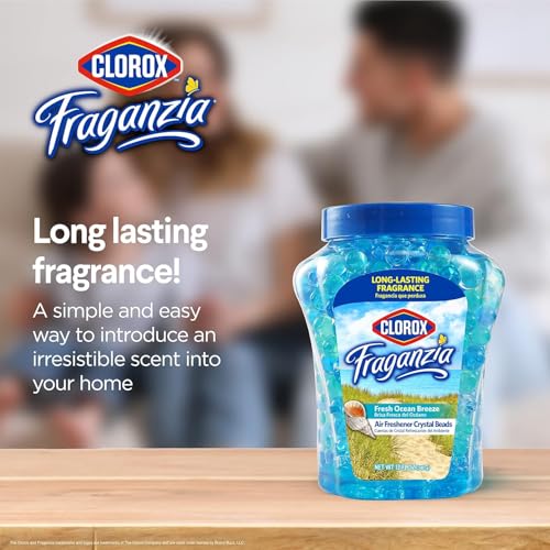 Image of Clorox Fraganzia Crystal Beads Air Freshener, Ocean Breeze, 12 Fl Oz (Pack of 12)