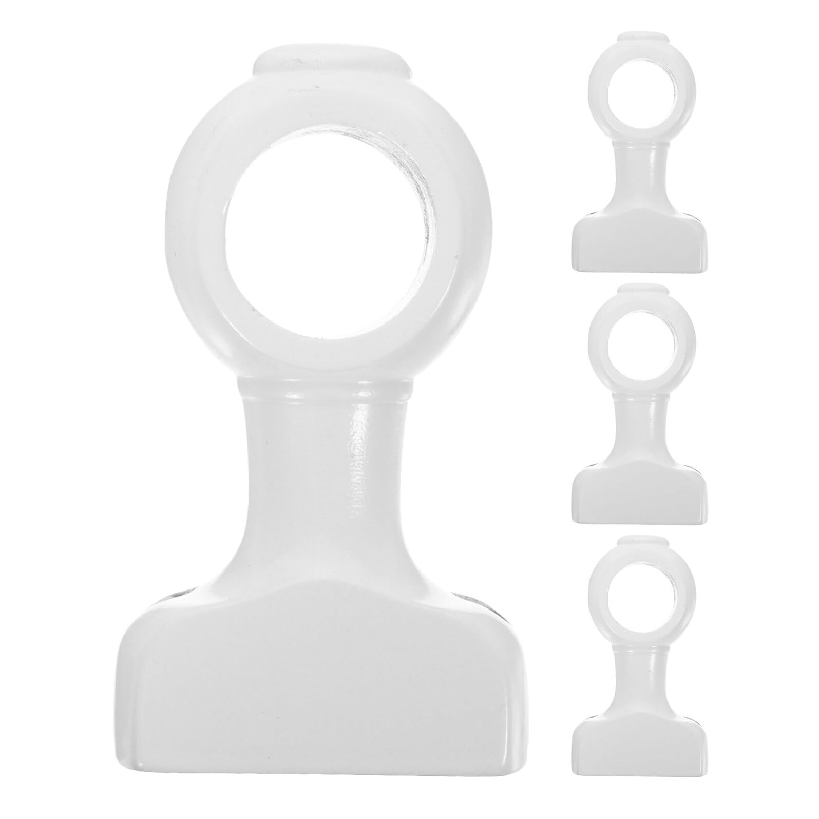 4 Pezzi Supporto per Bastone in Legno Bianco Decorativo e Resistente per Tende, Adatto a Ufficio e Soggiorno, Set